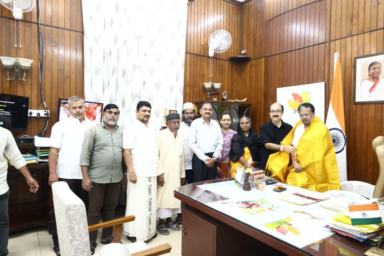 ലഫ്റ്റനന്റ് ഗവർണർക്ക് വഖഫ് ബോർഡ് ചെയർമാൻ നിവേദനം നൽകി; മാഹിയിൽ റീജിയണൽ ഓഫീസും മൊഹല്ല ക്ലിനിക്കുകളും സ്ഥാപിക്കാൻ ആവശ്യം