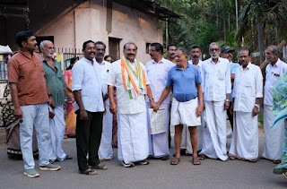 ചാലക്കരയിൽ യു ഡി എഫ് സ്ഥാനാർഥി രമേശ് പറമ്പത്തിന്റെ പര്യടനം; വോട്ടർമാരെ നേരിൽ കണ്ട് പിന്തുണ തേടി