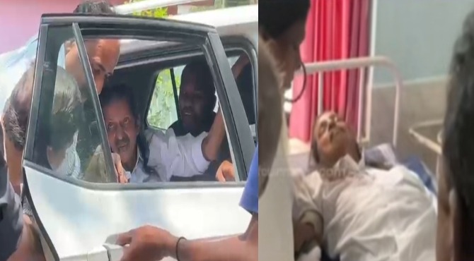 മുതിർന്ന സി.പി.ഐ നേതാവ് പന്ന്യൻ രവീന്ദ്രൻ റാലി ഉദ്ഘാടന വേദിയിൽ പ്രസംഗിക്കുന്നതിനിടെ കുഴഞ്ഞു വീണു