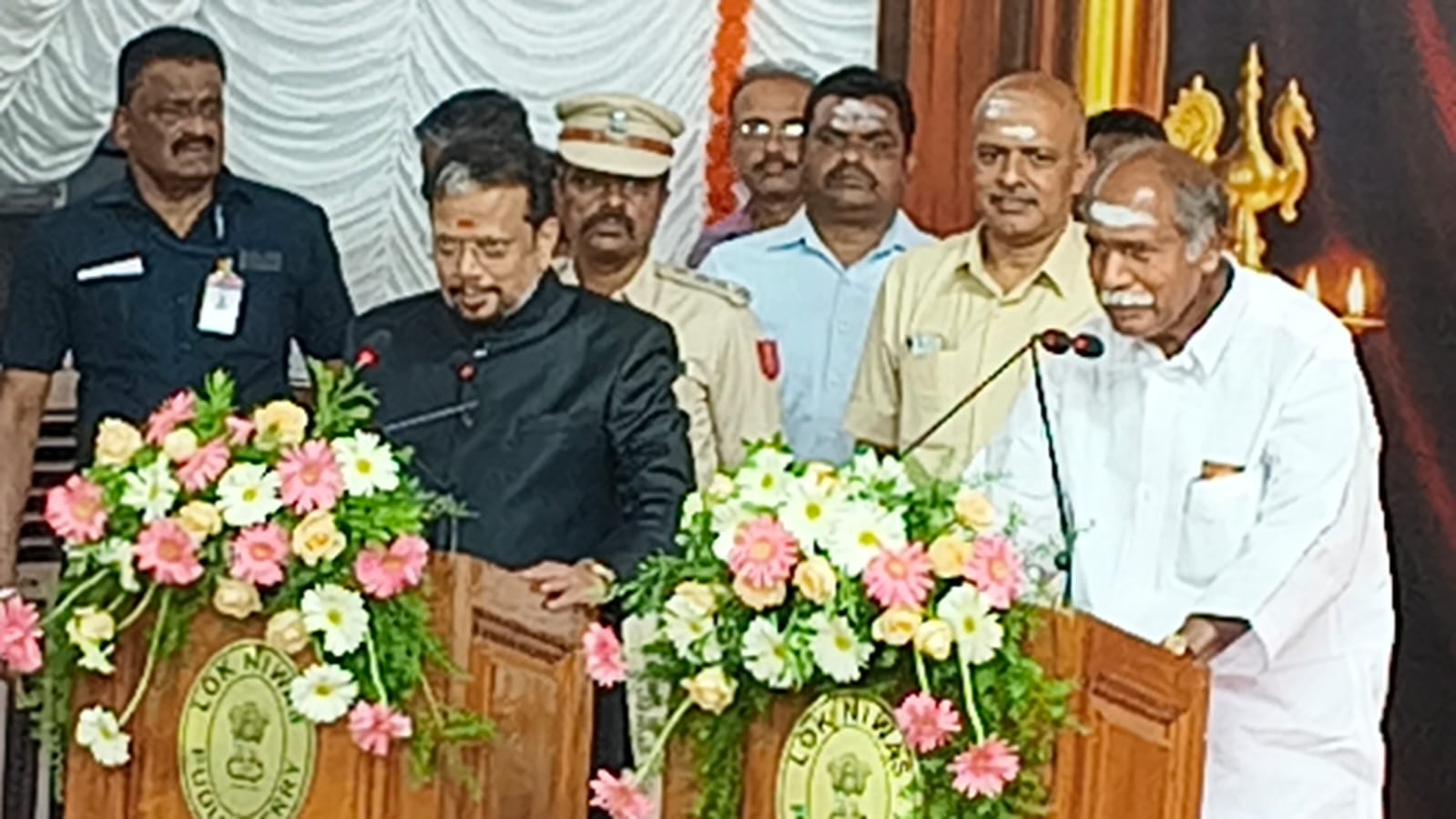 പുതുച്ചേരിയിൽ എൻഡിഎ സർക്കാരിന് വീണ്ടും അധികാരം; അഞ്ചാം തവണ മുഖ്യമന്ത്രിയായി രംഗസാമി സത്യപ്രതിജ്ഞ ചെയ്തു