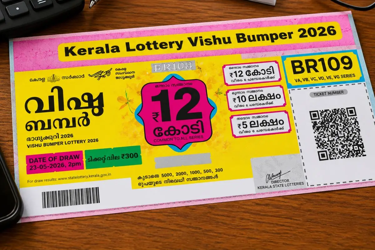 വിഷു ബമ്പർ ഒന്നാം സമ്മാനം VB 135452 എന്ന ടിക്കറ്റിന്.