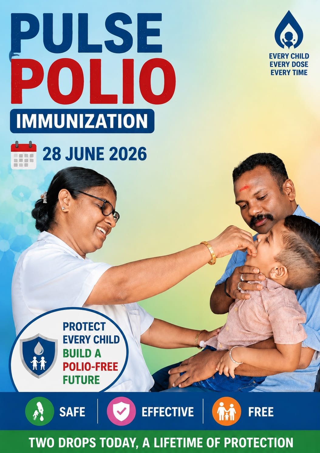 മാഹിയിൽ പൾസ് പോളിയോ   28 06 26 ന് ഞായറാഴ്ച്ച