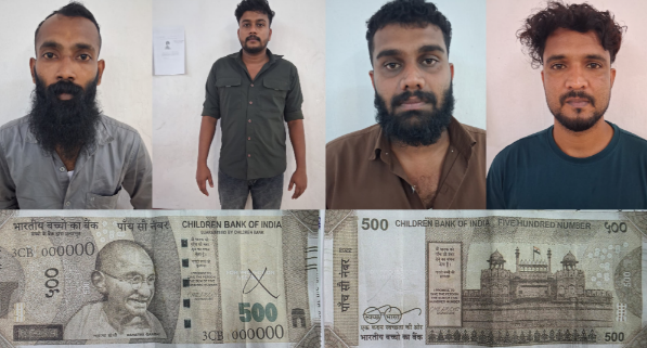 പള്ളൂരിൽ പെട്രോൾ പമ്പിൽ വ്യാജ നോട്ട് നൽകി ഡീസൽ നിറച്ച് കടന്നു കളഞ്ഞ നാലംഗ സംഘം അറസ്റ്റിൽ