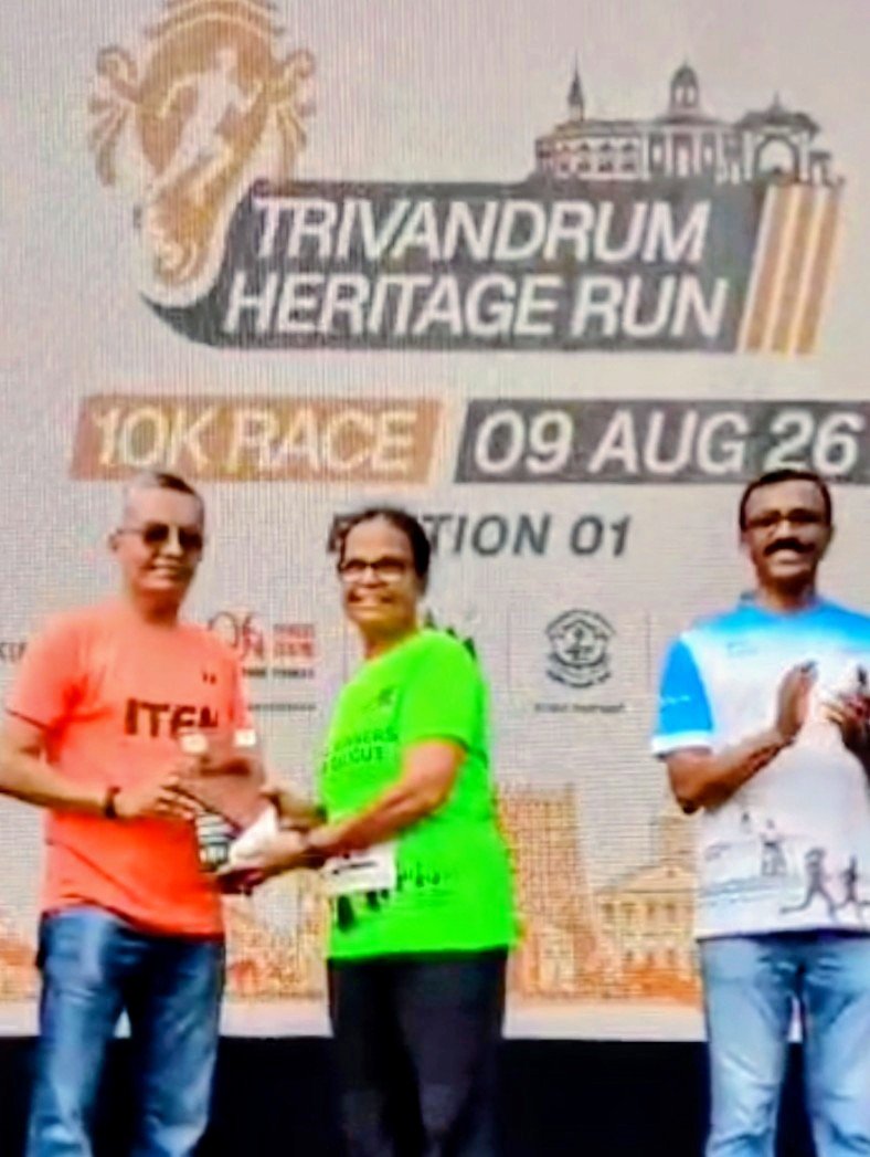 ട്രിവേൻഡ്രം ഹെറിറ്റേജ് റൺ: അരുണ വത്സരാജിന് രണ്ടാ സ്ഥാനം