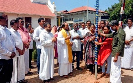 *മാഹി തിരുനാൾ: പന്തലിന്റെ കാൽനാട്ടുകർമ്മം നടന്നു*